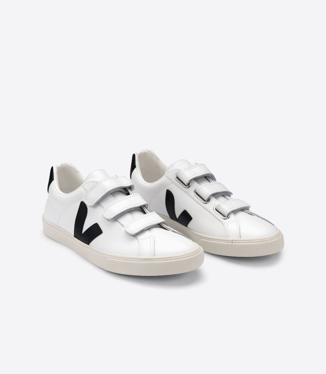 Sapatilhas Veja 3-Lock Leather Masculino Branco Pretas | LX2190356