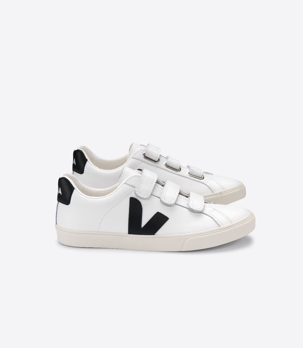 Sapatilhas Veja 3-Lock Leather Masculino Branco Pretas | LX2190356