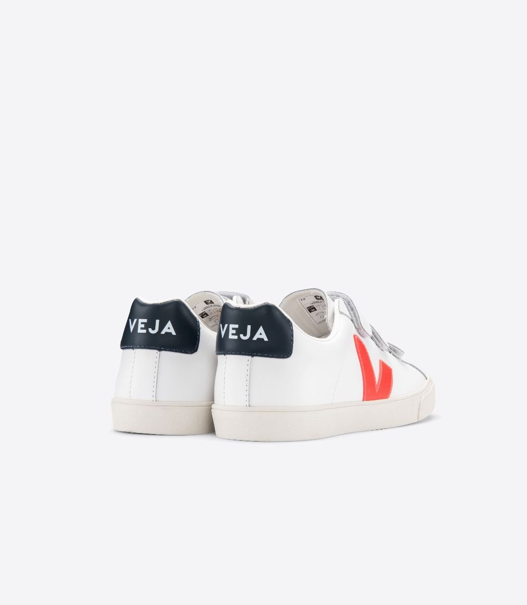 Sapatilhas Veja 3-Lock Leather Masculino Branco Laranja | XO9387510