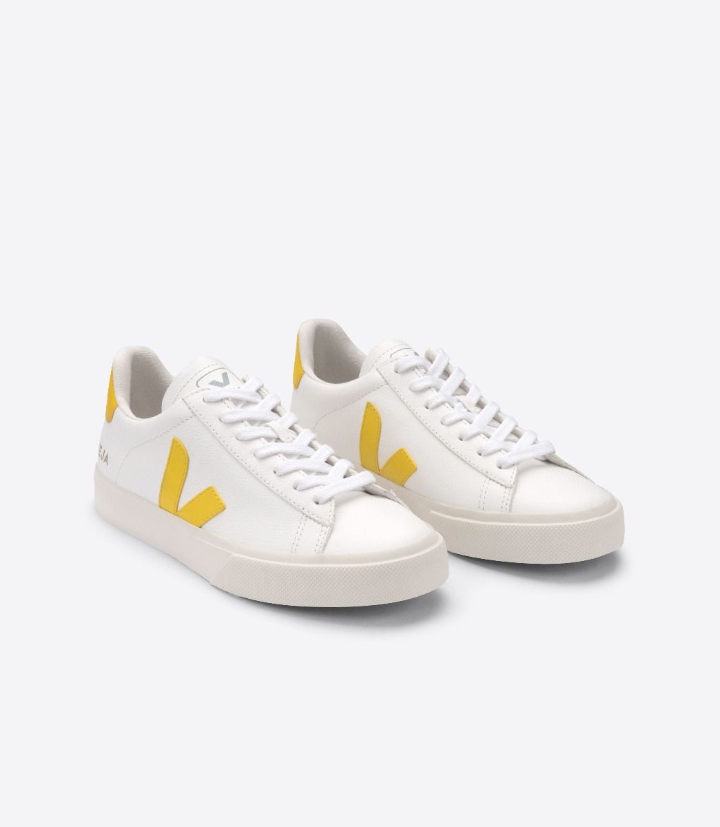 Sapatilhas Veja Campo Chromefree Feminino Branco Amarelas | GE3501764