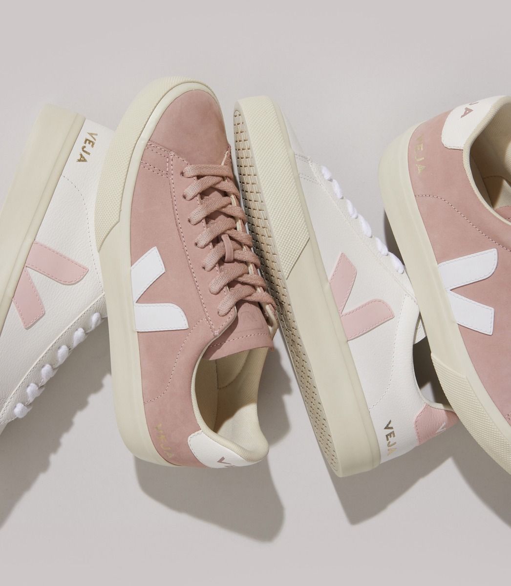 Sapatilhas Veja Campo Chromefree Feminino Branco Rosa | HJ7801365