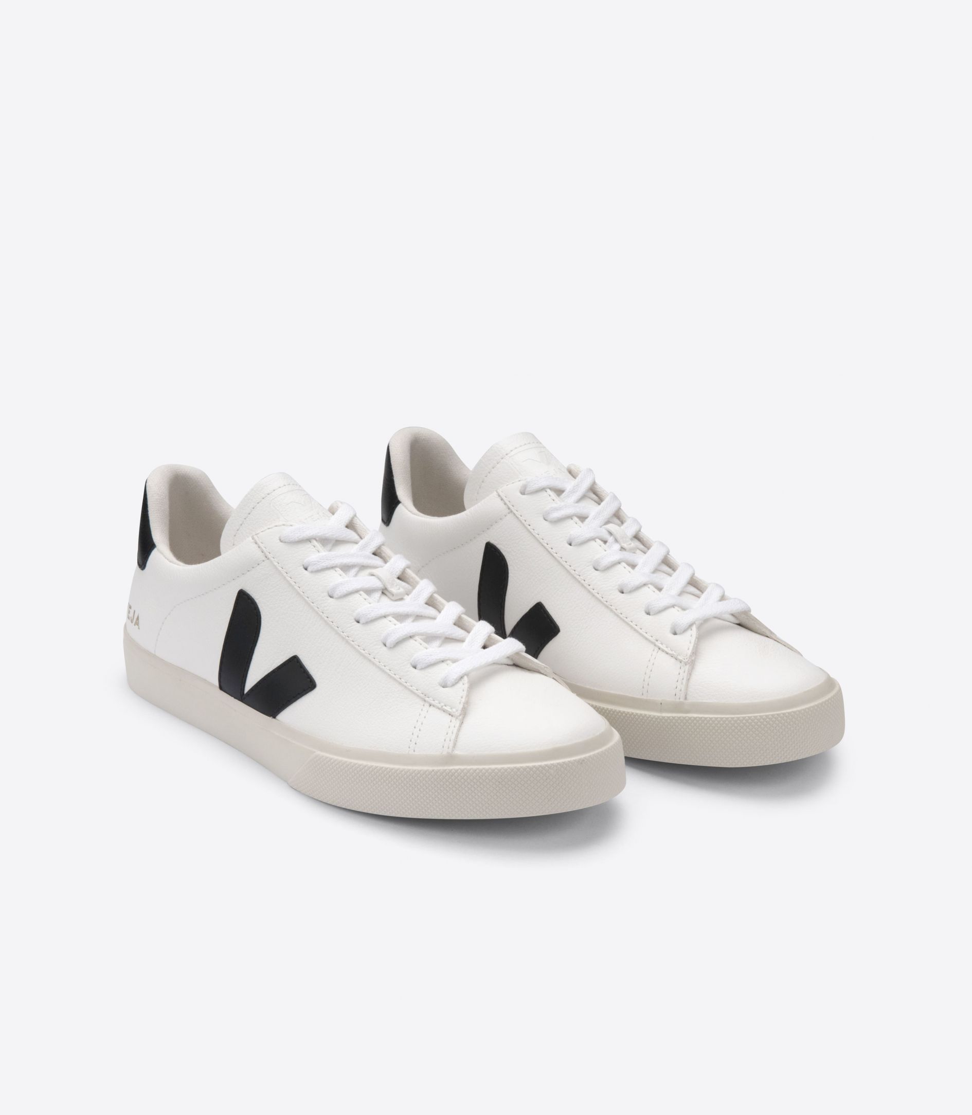 Sapatilhas Veja Campo Chromefree Feminino Branco Pretas | OB9167528