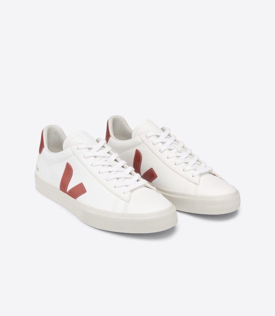 Sapatilhas Veja Campo Chromefree Feminino Branco Vermelhas | UY7056832