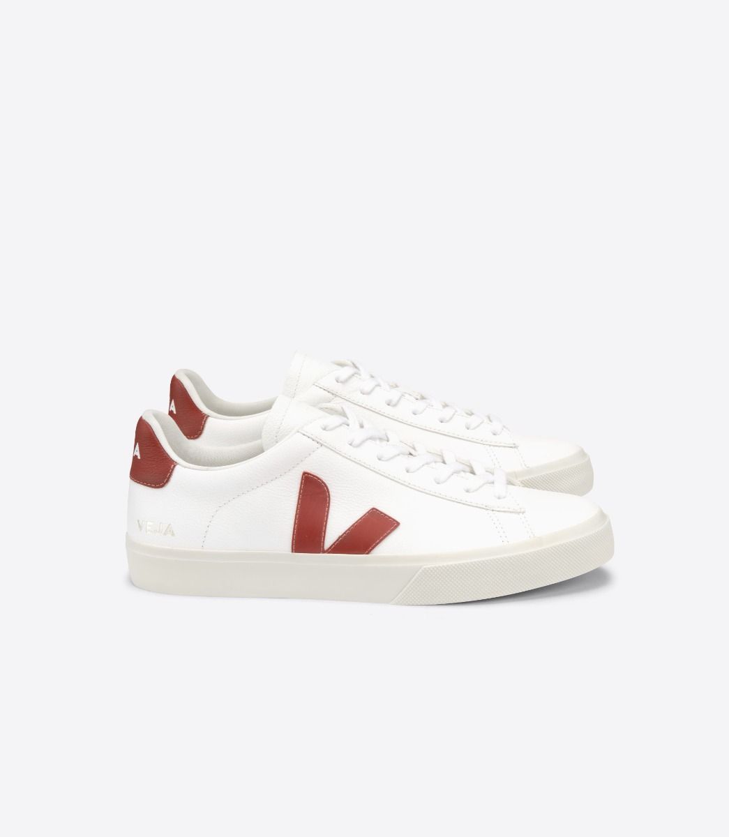 Sapatilhas Veja Campo Chromefree Feminino Branco Vermelhas | UY7056832