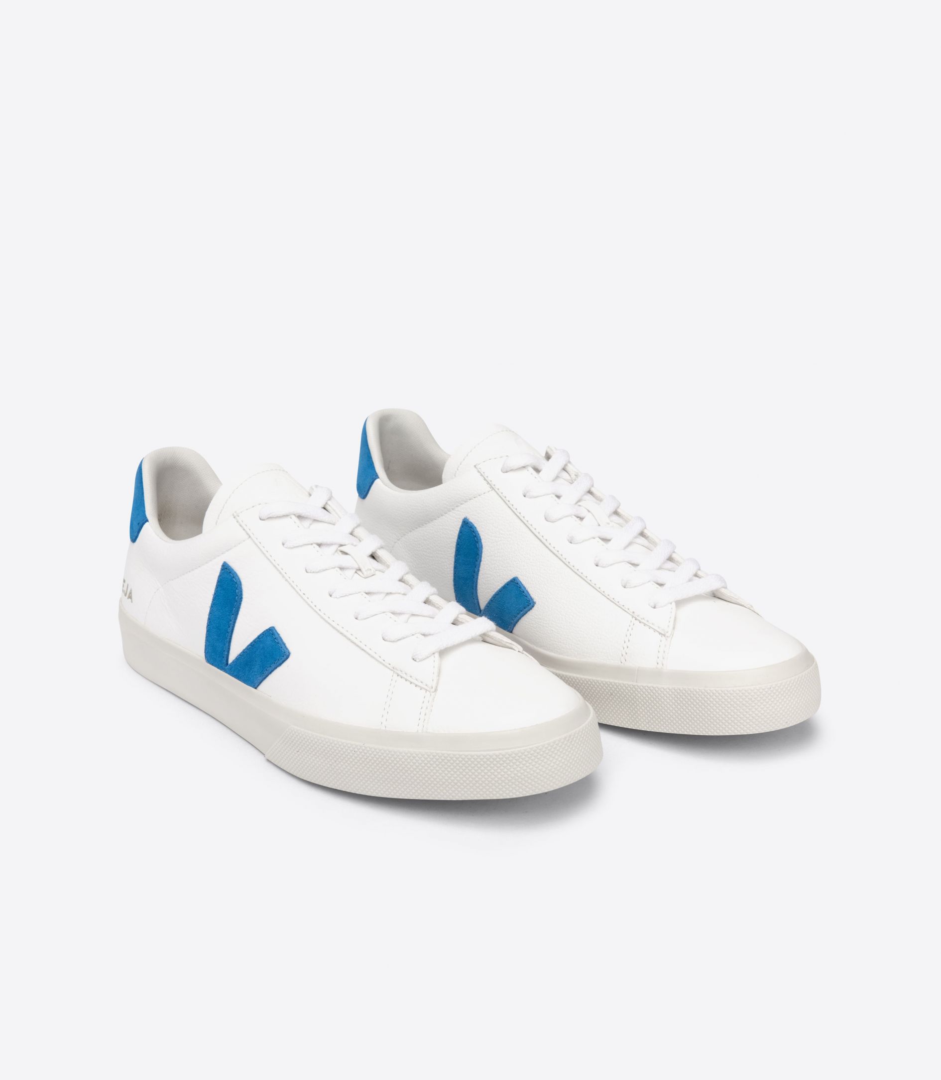 Sapatilhas Veja Campo Chromefree Leather Masculino Branco Azuis | DT1560327