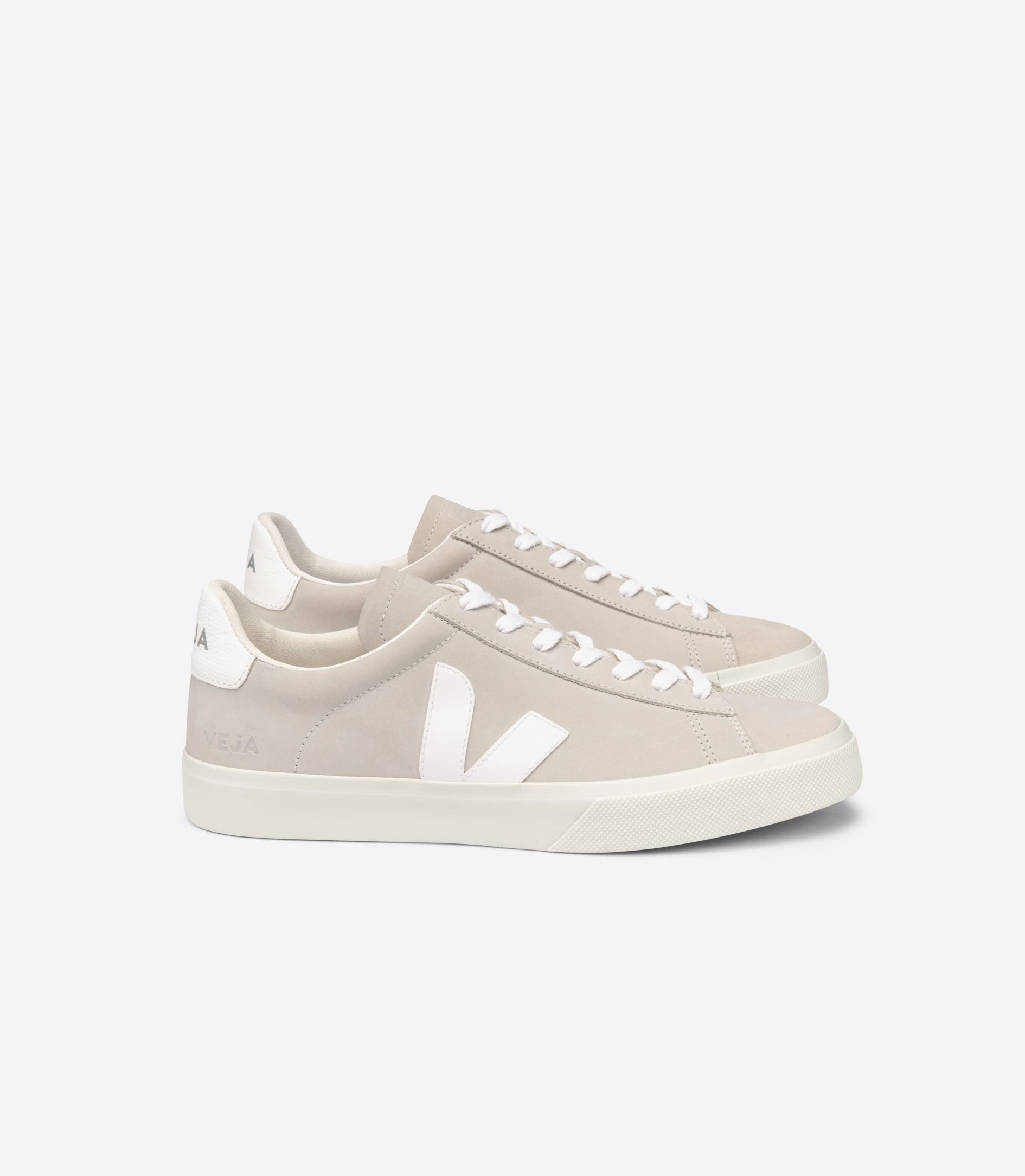 Sapatilhas Veja Campo Nubuck Feminino Bege Branco | UW8176392