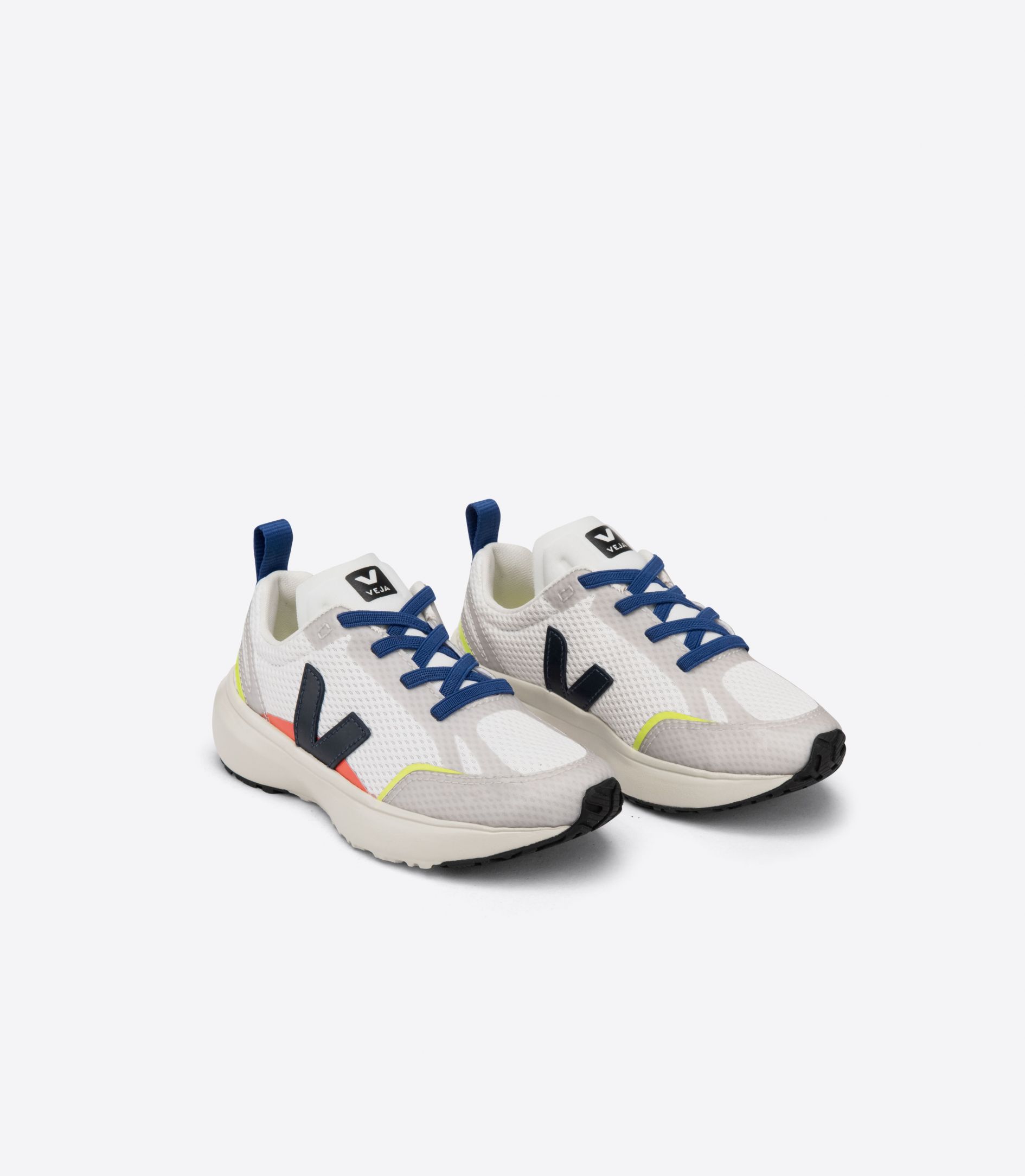 Sapatilhas Veja Canary Elastic Laces Alveomesh Criança Branco Azul Marinho | YZ1709265