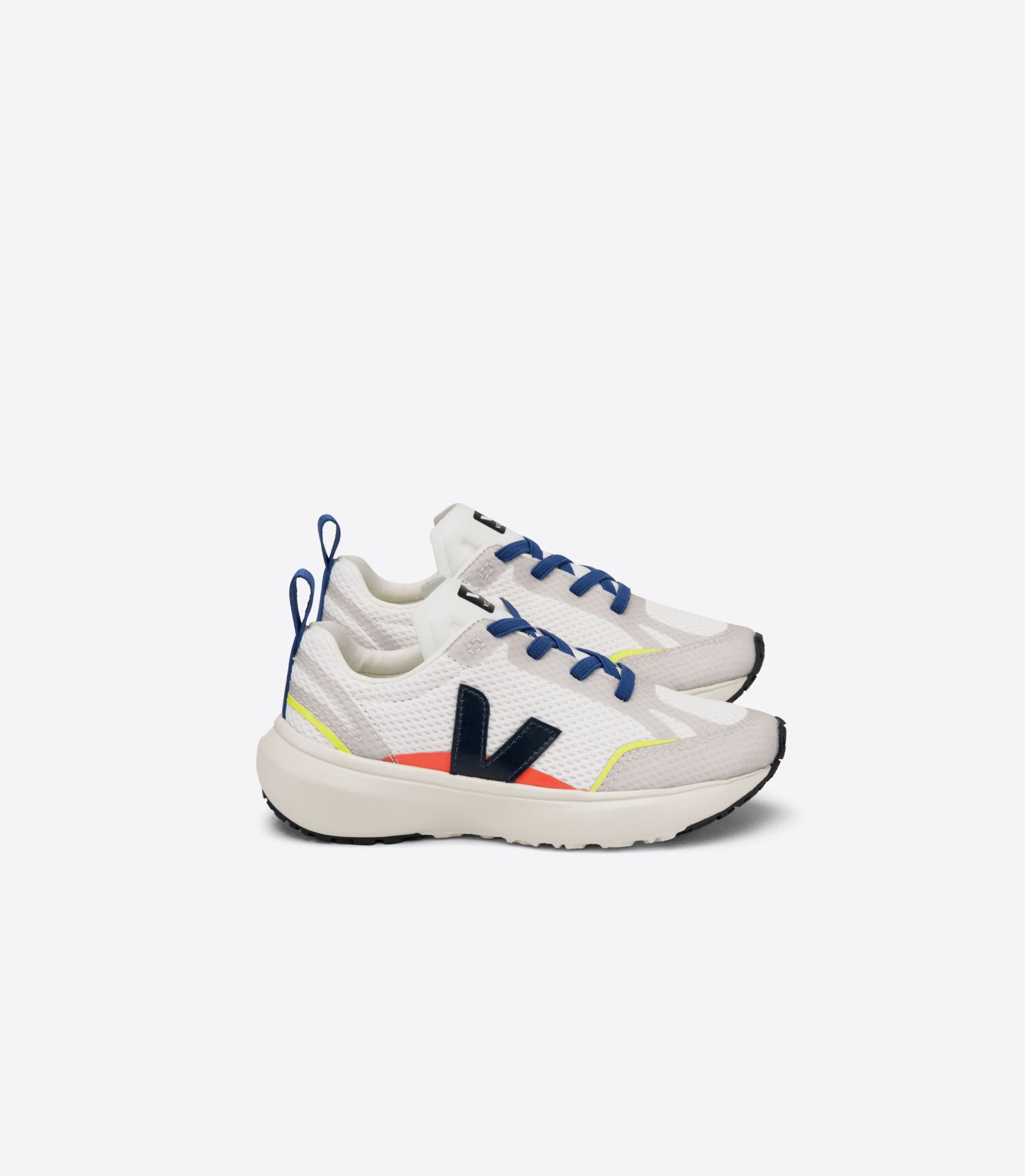 Sapatilhas Veja Canary Elastic Laces Alveomesh Criança Branco Azul Marinho | YZ1709265