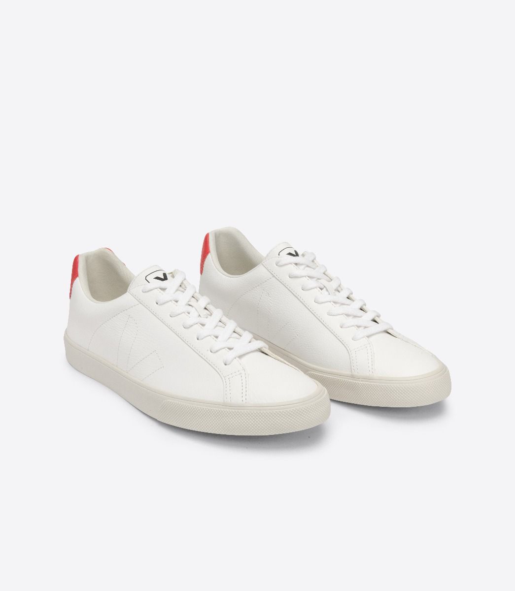 Sapatilhas Veja Esplar Chromefree Feminino Branco Vermelhas | BT6524107