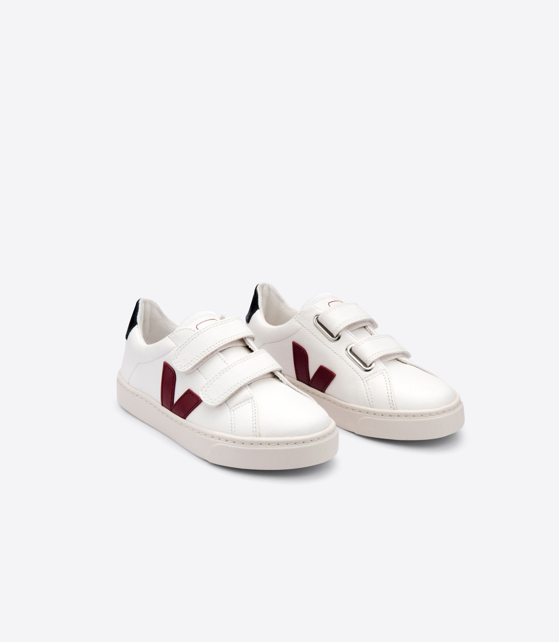 Sapatilhas Veja Esplar Chromefree Leather Criança Branco Vermelhas Pretas | DV9056782