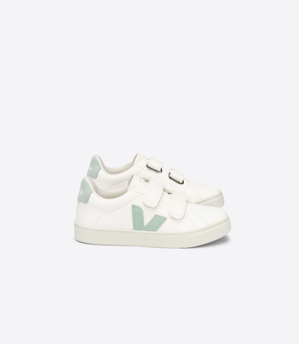 Sapatilhas Veja Esplar Chromefree Leather Criança Branco Verdes | EZ4018573