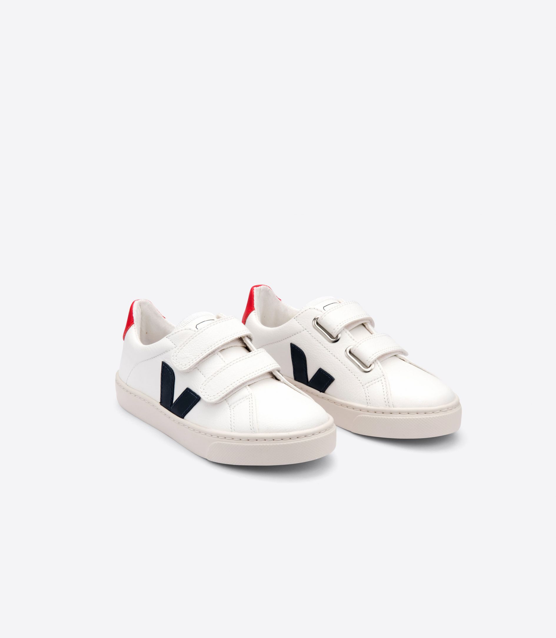 Sapatilhas Veja Esplar Chromefree Leather Criança Branco Azul Marinho Vermelhas | RN3578420