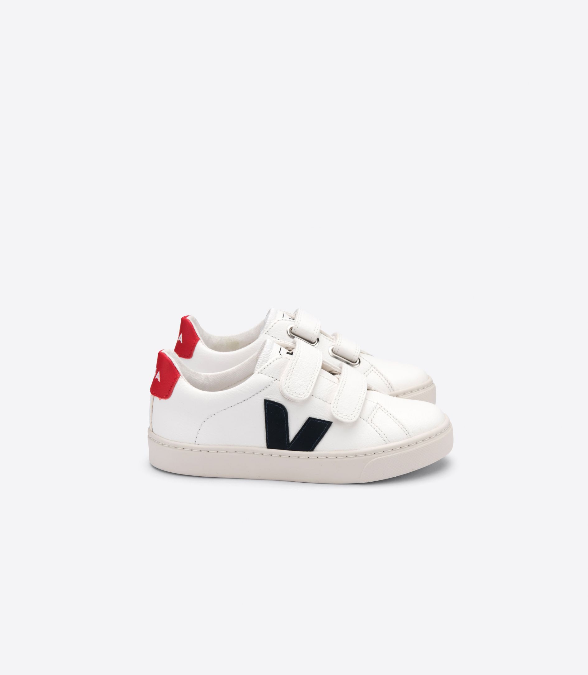 Sapatilhas Veja Esplar Chromefree Leather Criança Branco Azul Marinho Vermelhas | RN3578420