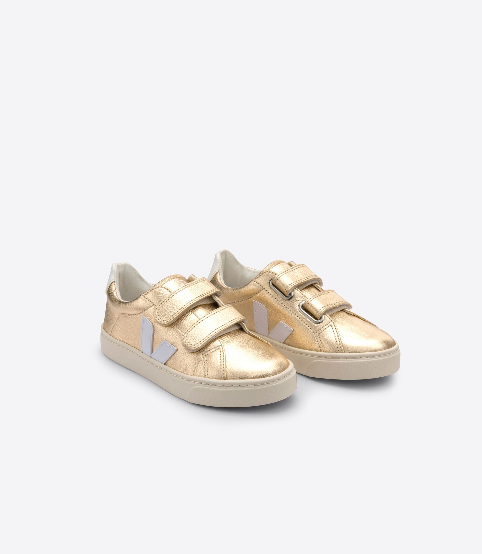 Sapatilhas Veja Esplar Chromefree Leather Criança Douradas Branco | ZH4801376