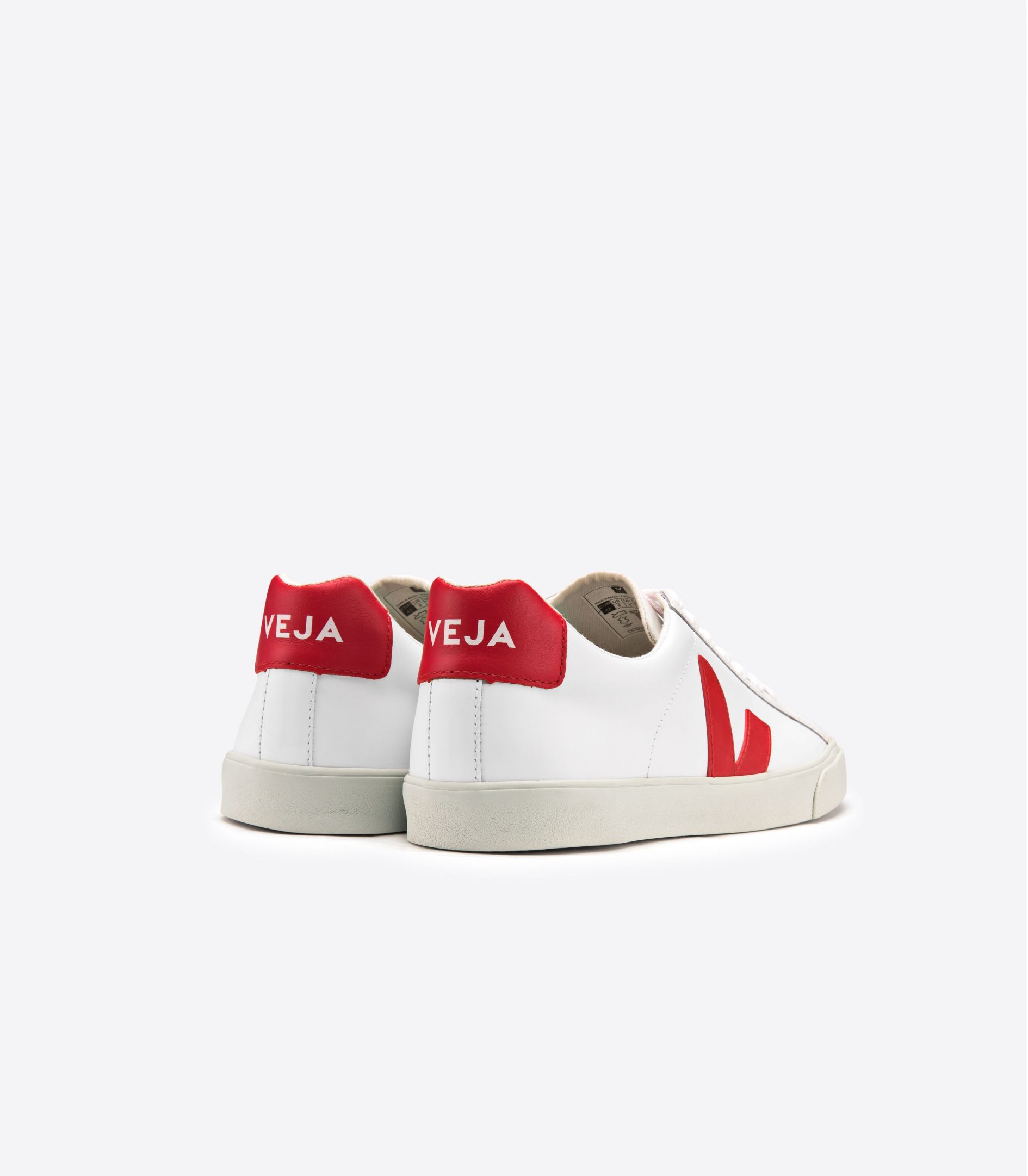 Sapatilhas Veja Esplar Leather Feminino Branco Vermelhas | EL3102986