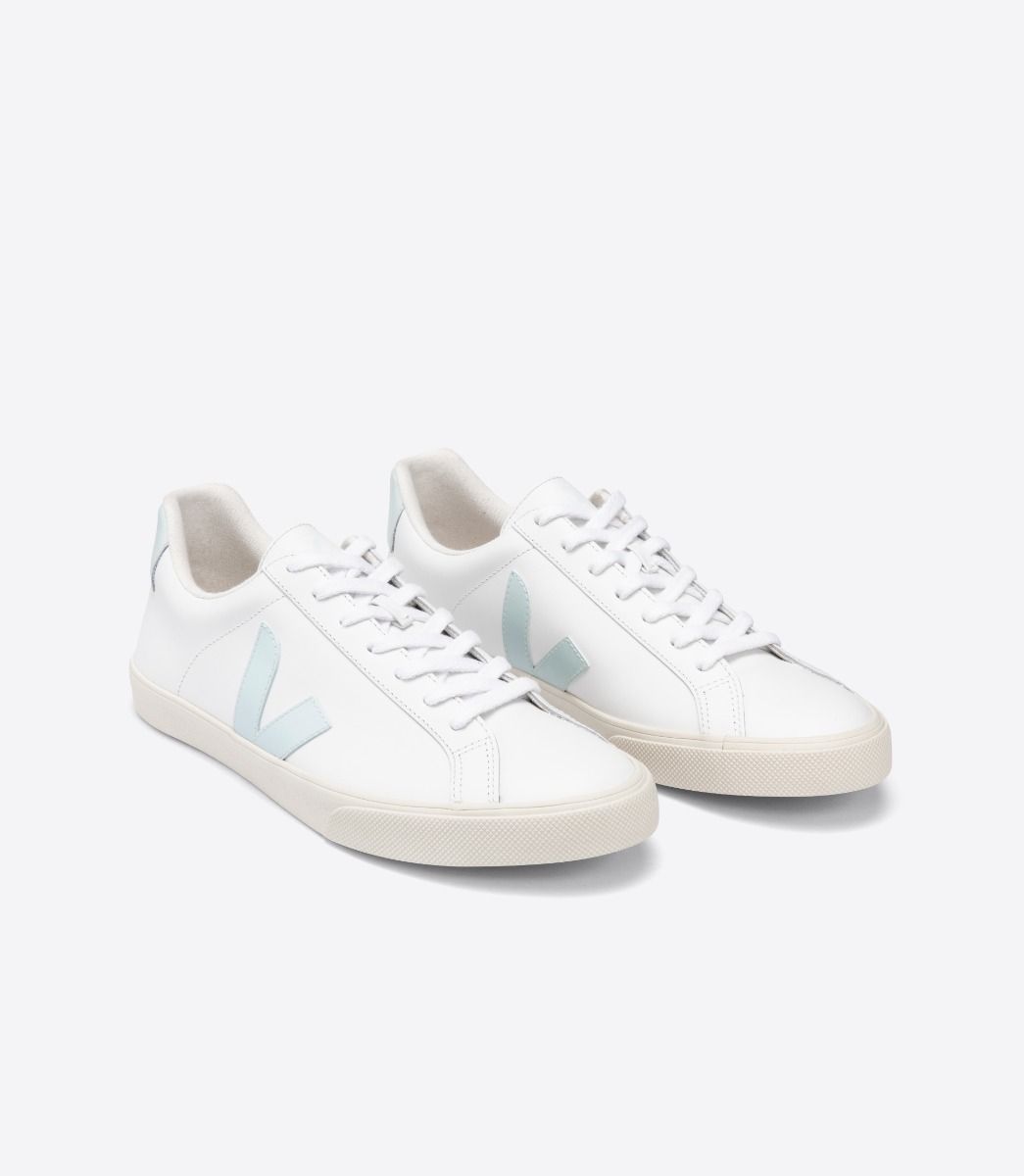 Sapatilhas Veja Esplar Leather Feminino Branco Azuis | GD7950426