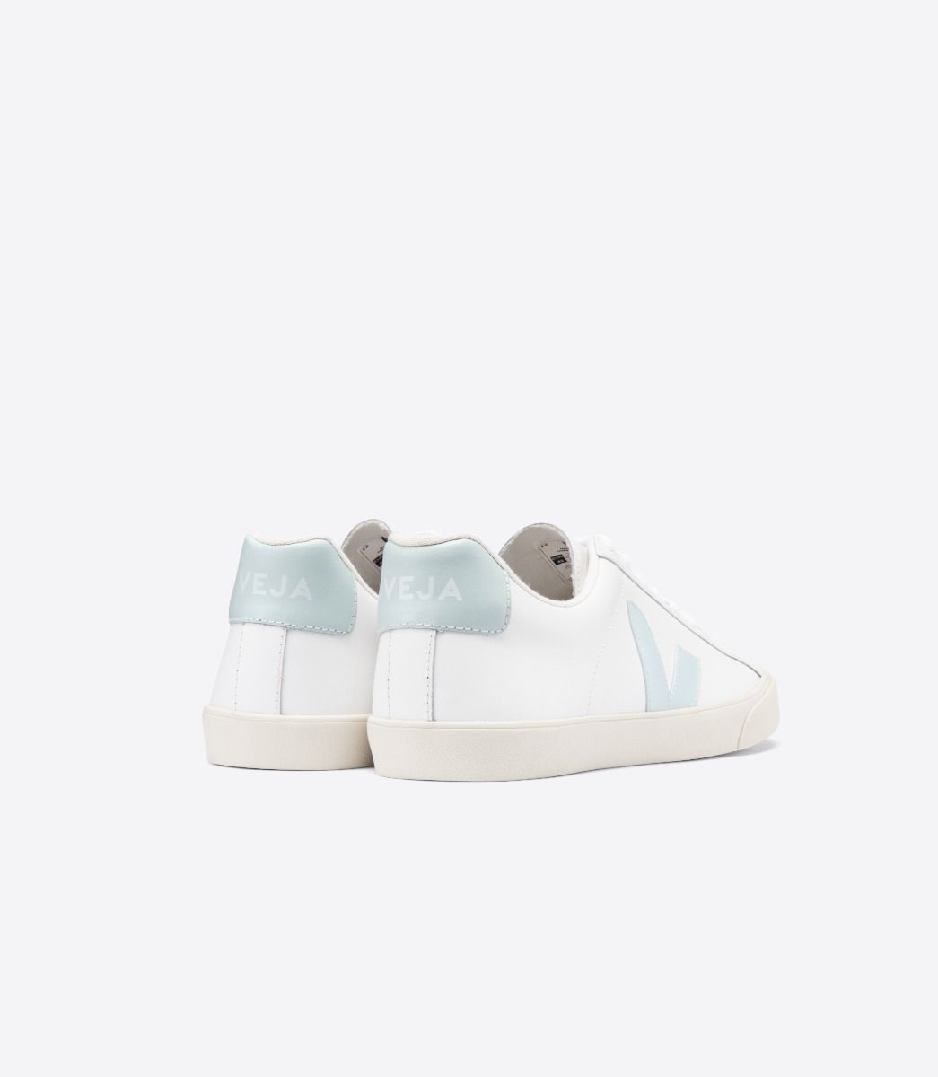 Sapatilhas Veja Esplar Leather Feminino Branco Azuis | GD7950426