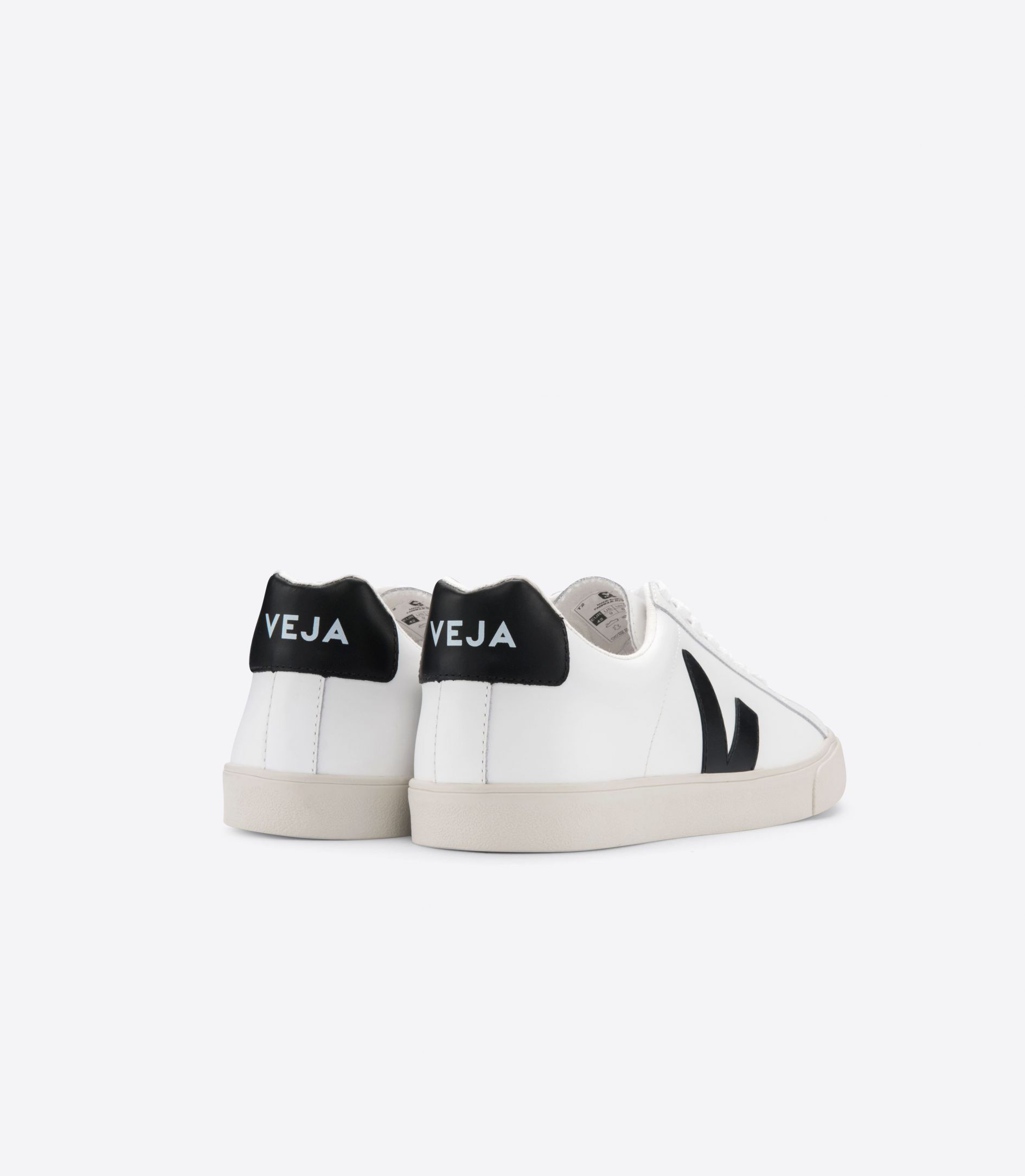 Sapatilhas Veja Esplar Leather Feminino Branco Pretas | JH7210836