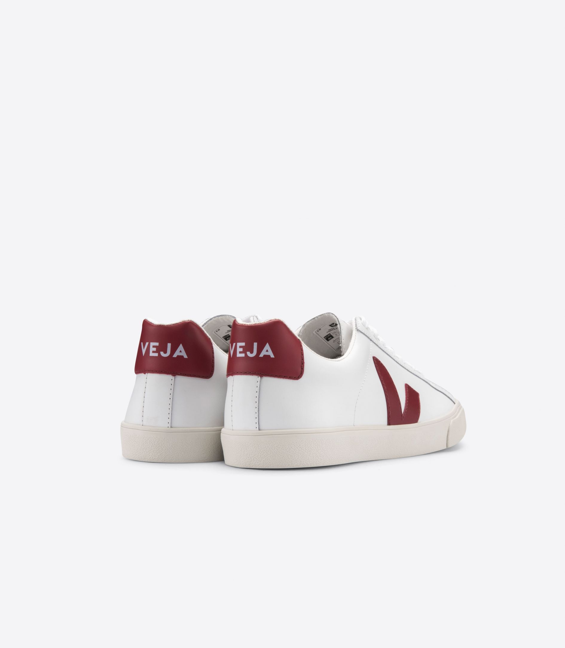 Sapatilhas Veja Esplar Leather Feminino Branco Vermelhas | QH1480562