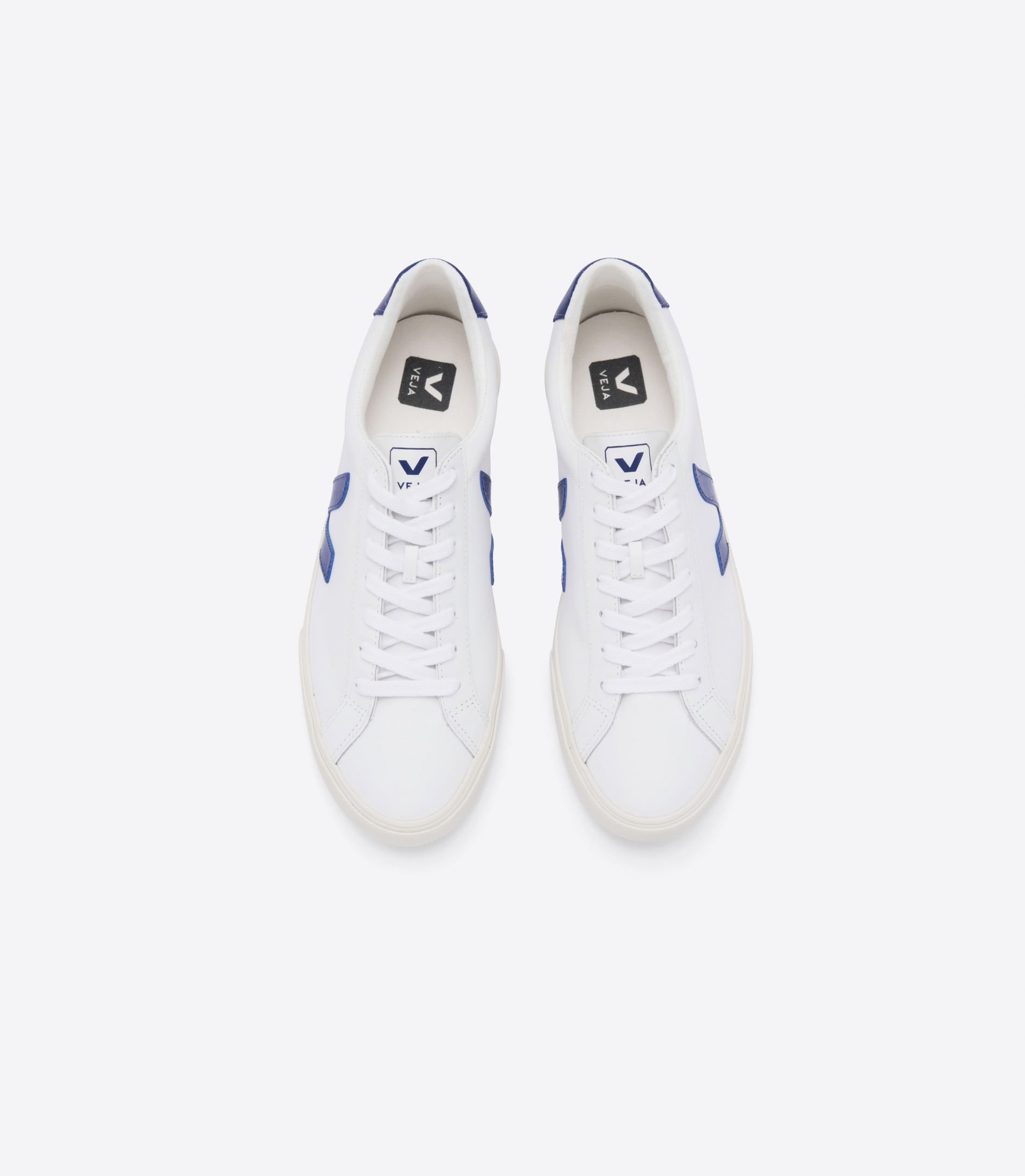 Sapatilhas Veja Esplar Leather Feminino Branco Azuis | RB1795624