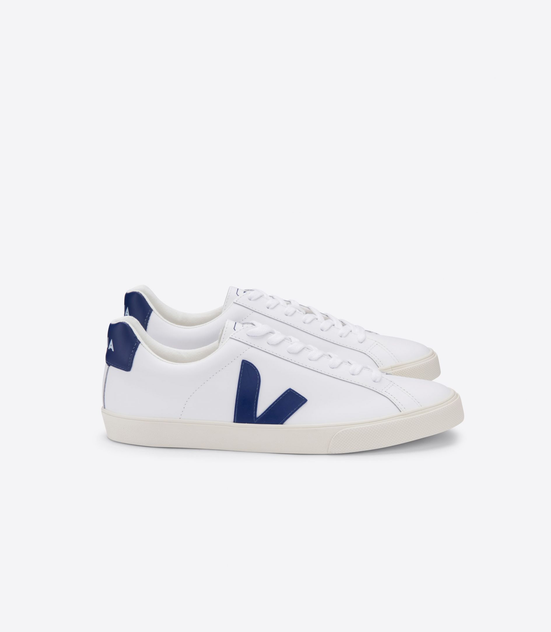 Sapatilhas Veja Esplar Leather Feminino Branco Azuis | RB1795624