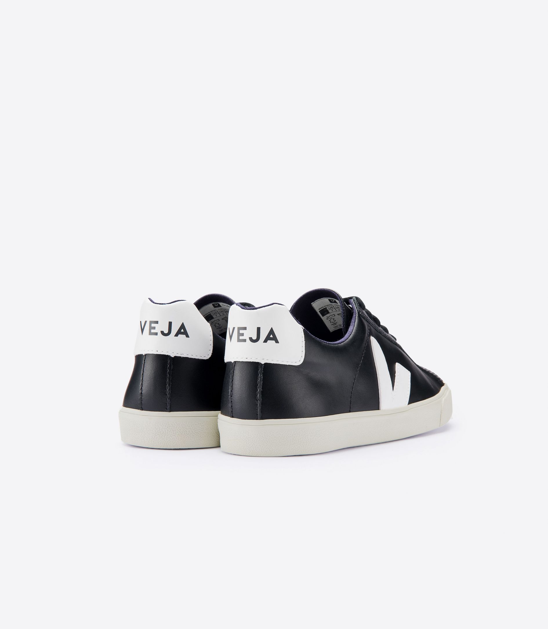 Sapatilhas Veja Esplar Leather Feminino Pretas Branco | RD9853106