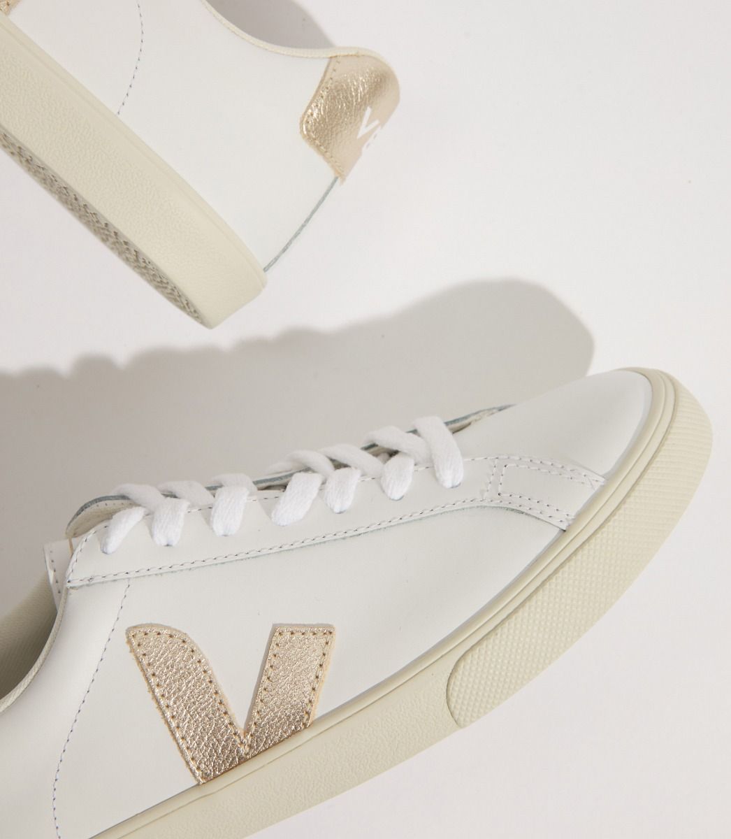 Sapatilhas Veja Esplar Leather Feminino Branco Douradas | TB4271835