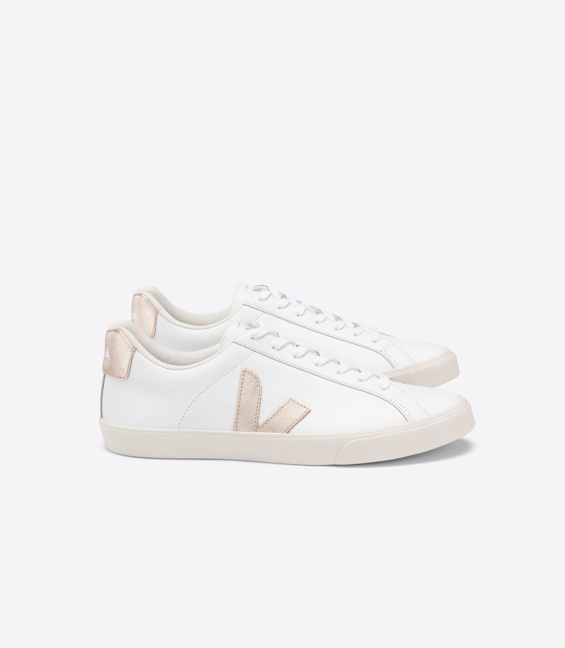 Sapatilhas Veja Esplar Leather Feminino Branco Douradas | TB4271835