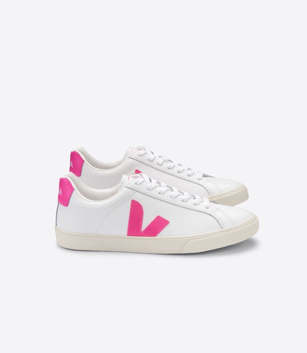 Sapatilhas Veja Esplar Leather Masculino Branco Rosa | YE7642819