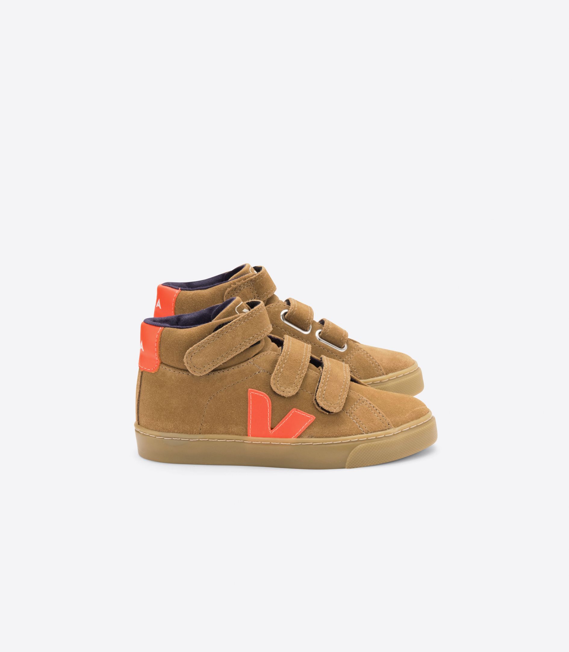 Sapatilhas Veja Esplar Medio Suede Criança Marrom Laranja | FO6174058