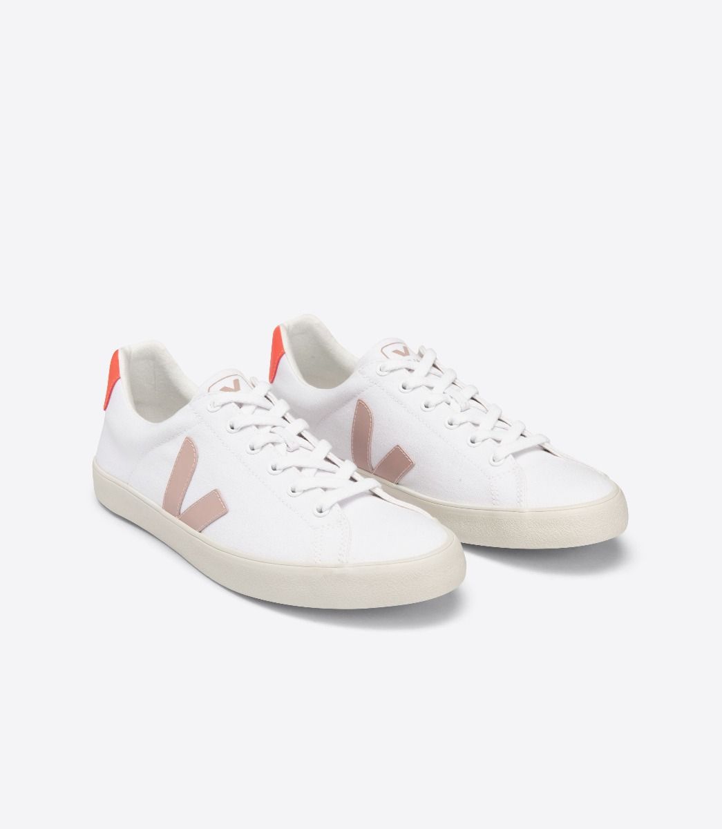 Sapatilhas Veja Esplar Se Canvas Feminino Branco Laranja | GS1730269