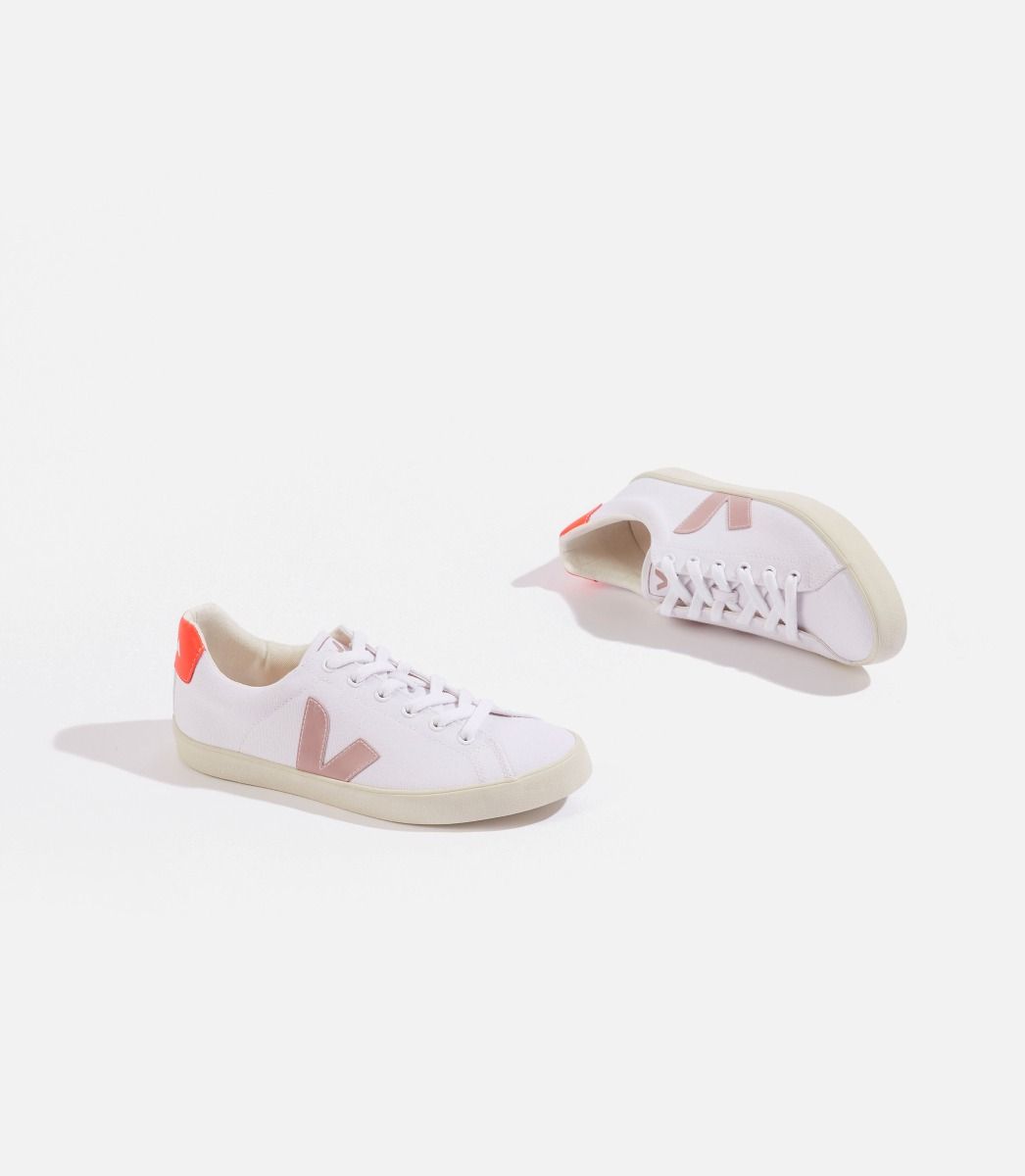 Sapatilhas Veja Esplar Se Canvas Feminino Branco Laranja | GS1730269