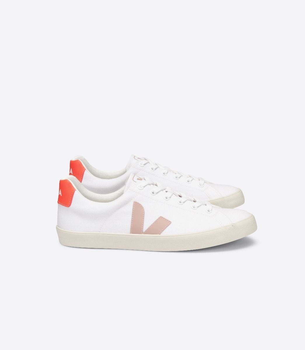 Sapatilhas Veja Esplar Se Canvas Feminino Branco Laranja | GS1730269