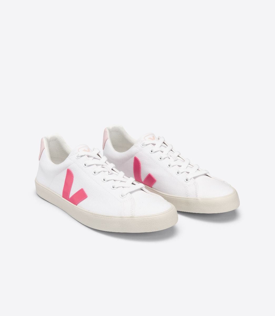 Sapatilhas Veja Esplar Se Canvas Feminino Branco Rosa | HM4291837