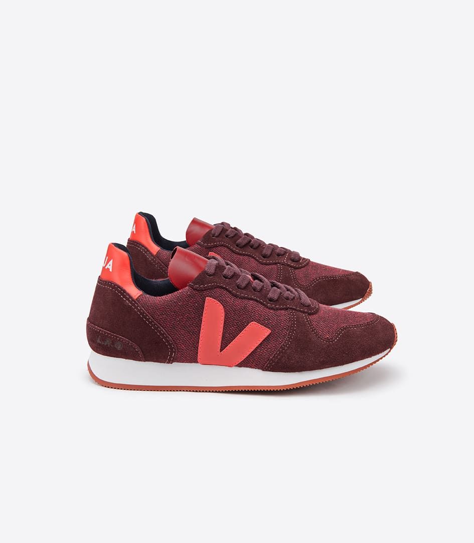 Sapatilhas Veja Holiday Pixel Feminino Bordeaux Laranja | OK3915264