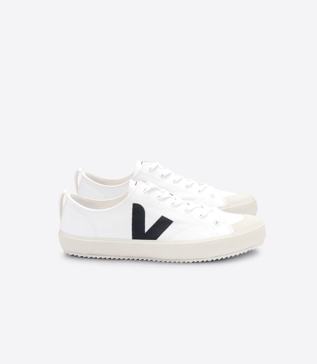 Sapatilhas Veja Nova Canvas Feminino Branco Pretas | GL4178650