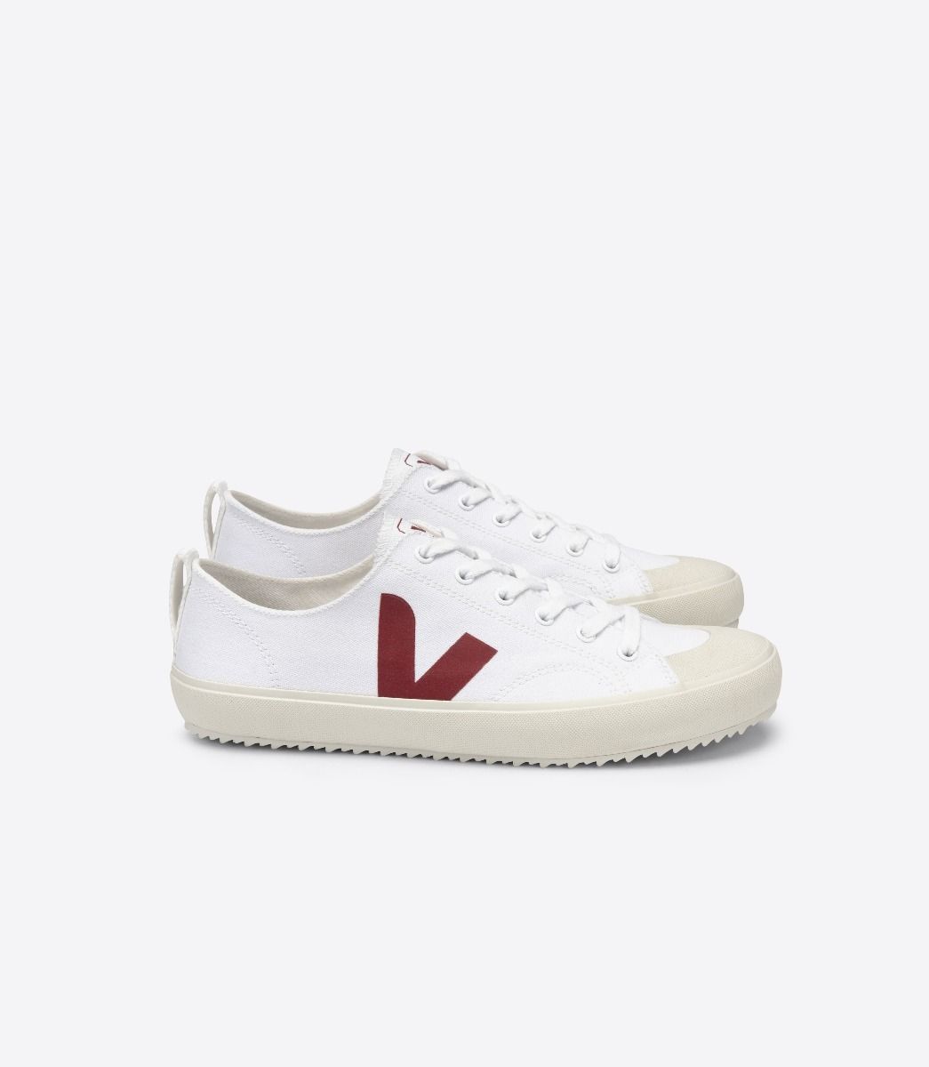 Sapatilhas Veja Nova Canvas Feminino Branco Vermelhas | PG2438507