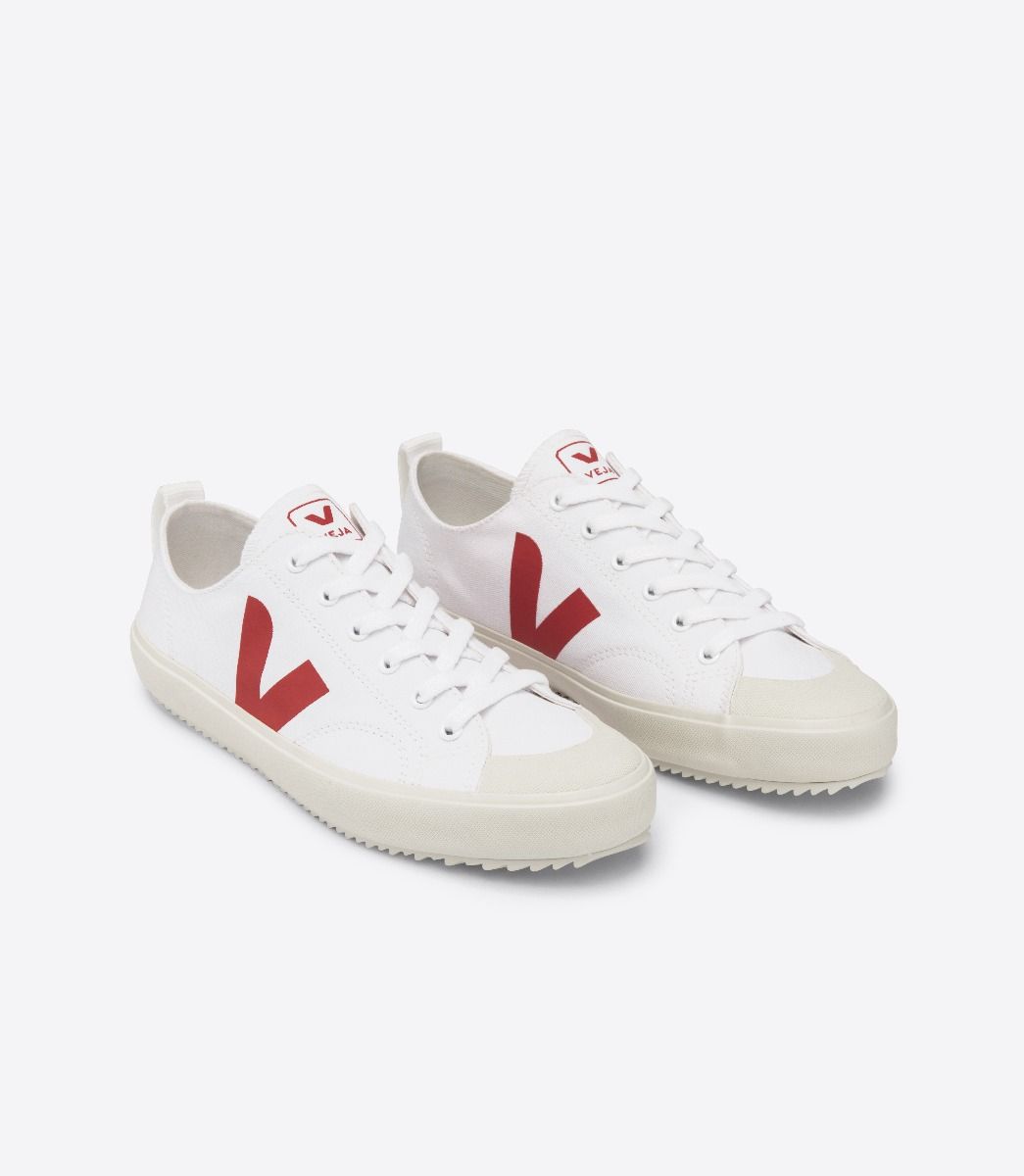 Sapatilhas Veja Nova Canvas Feminino Branco Vermelhas | PH5762901