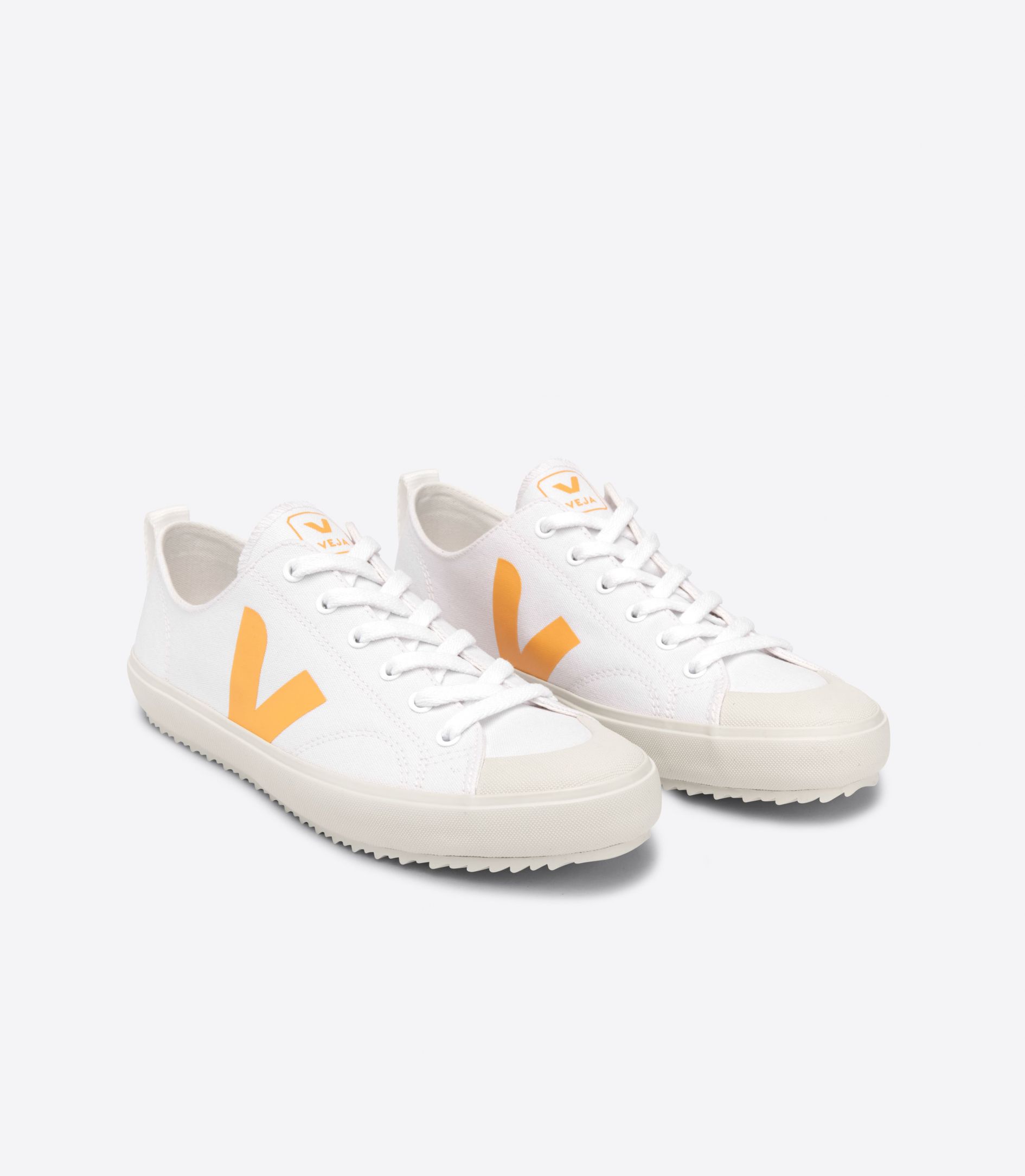 Sapatilhas Veja Nova Canvas Feminino Branco Amarelas | VH1704693