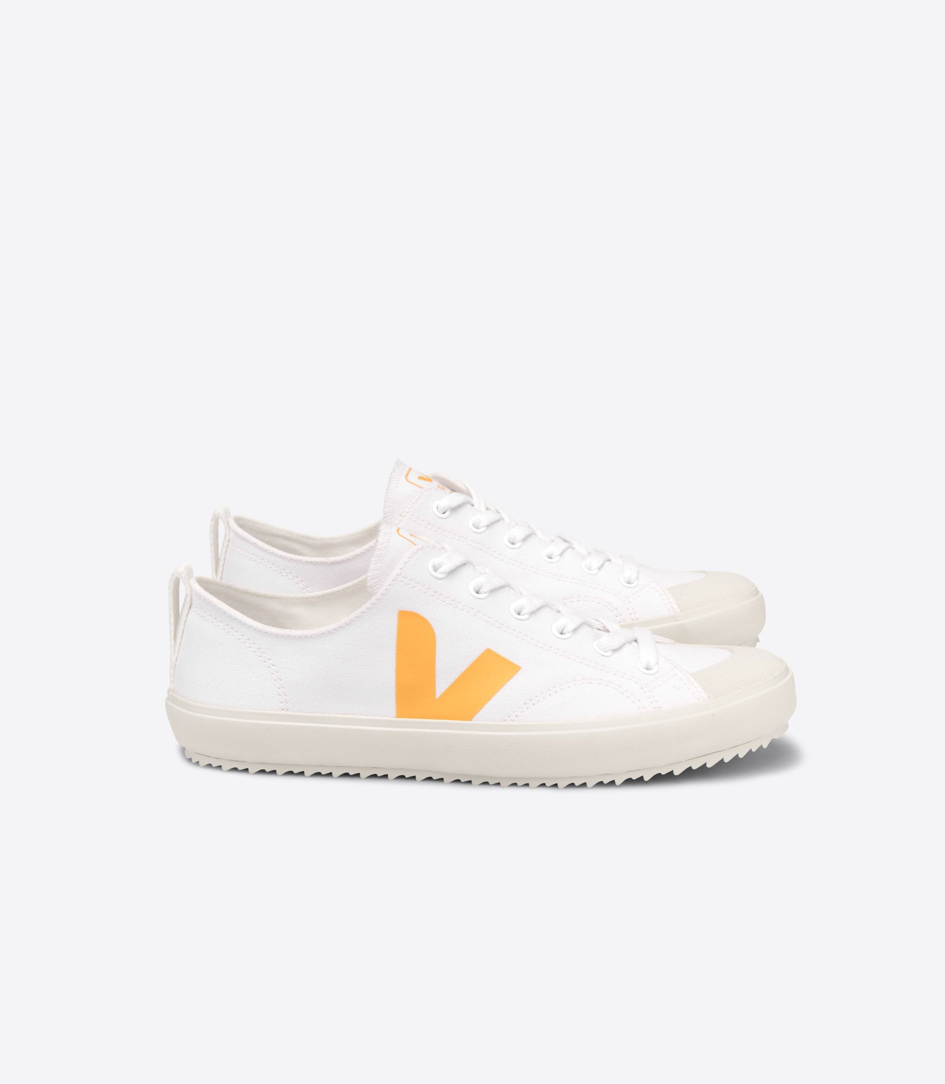 Sapatilhas Veja Nova Canvas Feminino Branco Amarelas | VH1704693