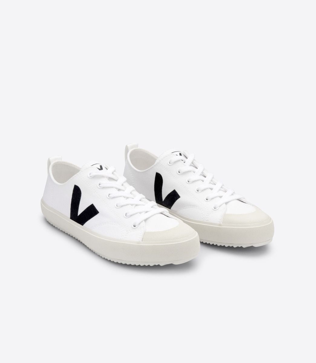 Sapatilhas Veja Nova Canvas Masculino Branco Pretas | NT0842759