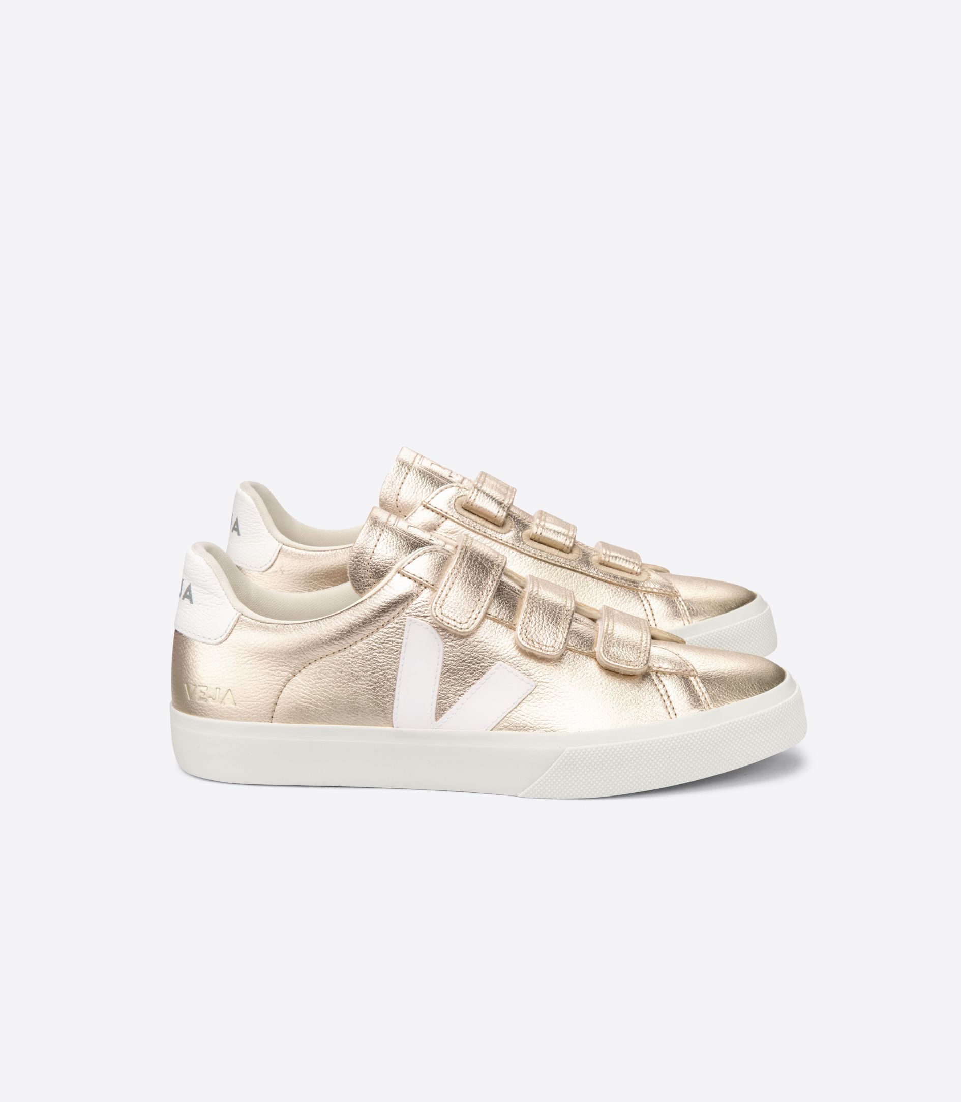 Sapatilhas Veja Recife Chromefree Leather Feminino Douradas Branco | IW5369074