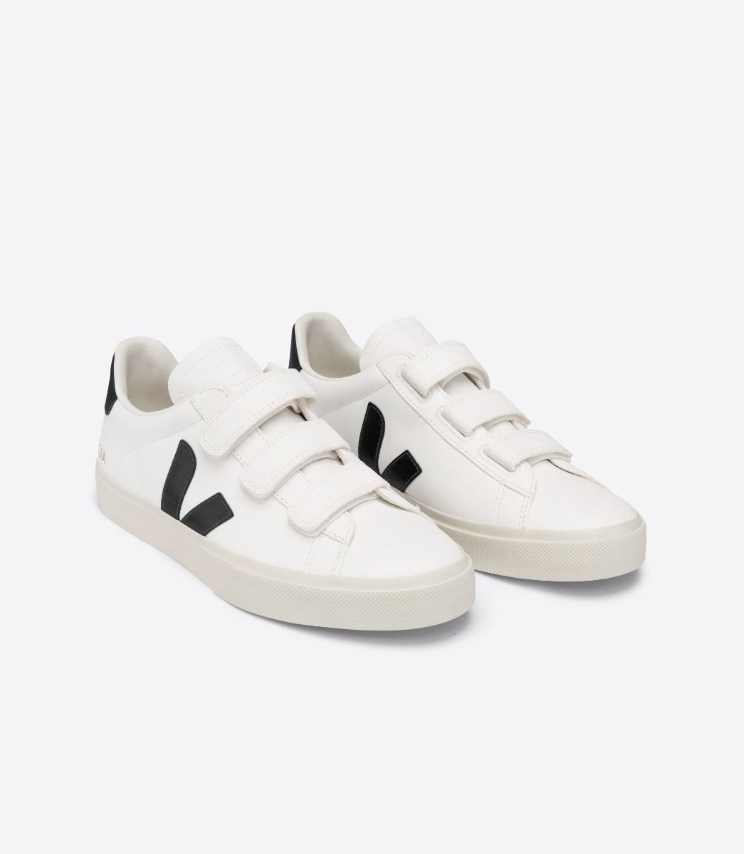 Sapatilhas Veja Recife Chromefree Leather Feminino Branco Pretas | VR8271395