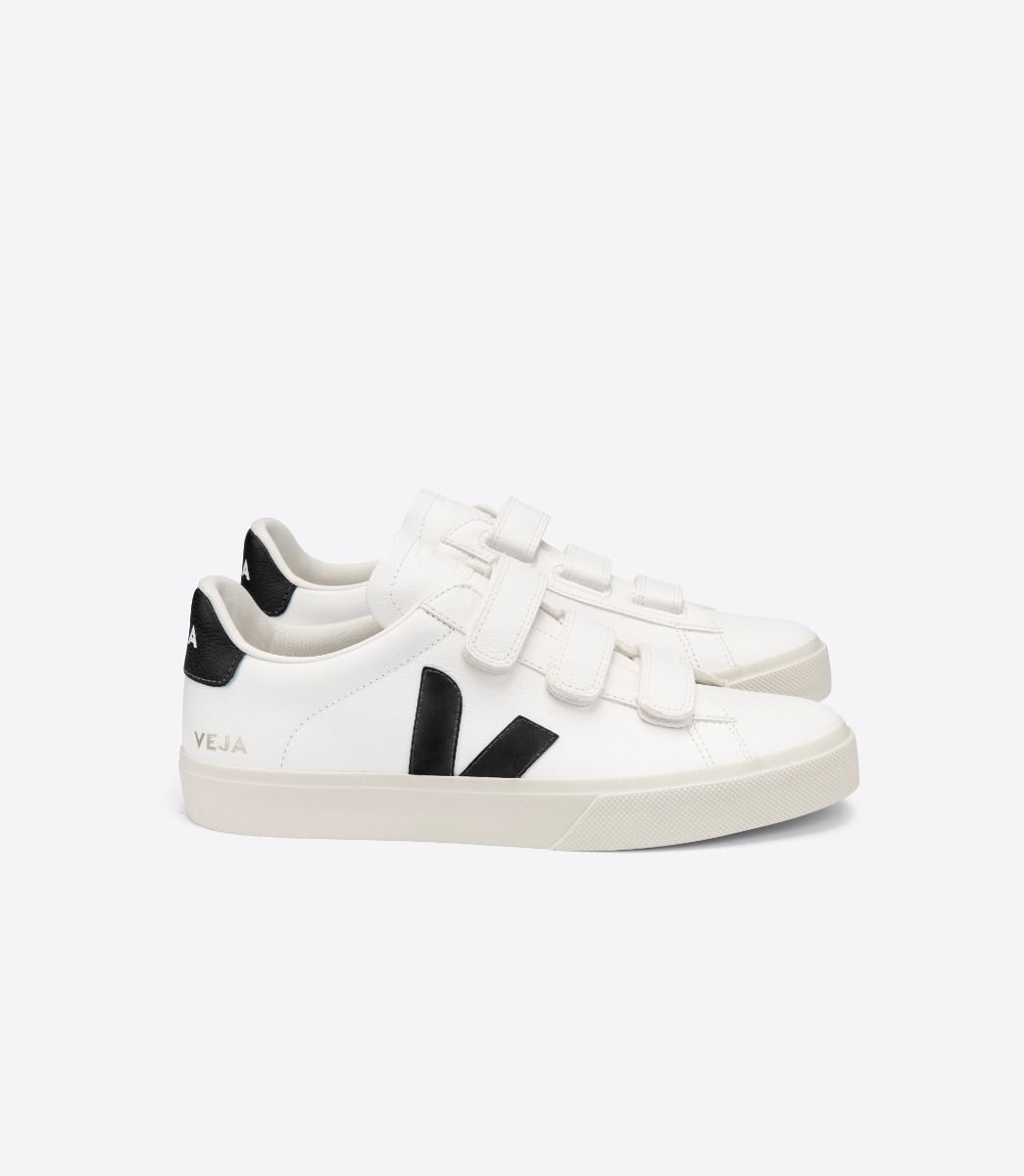 Sapatilhas Veja Recife Chromefree Leather Feminino Branco Pretas | VR8271395