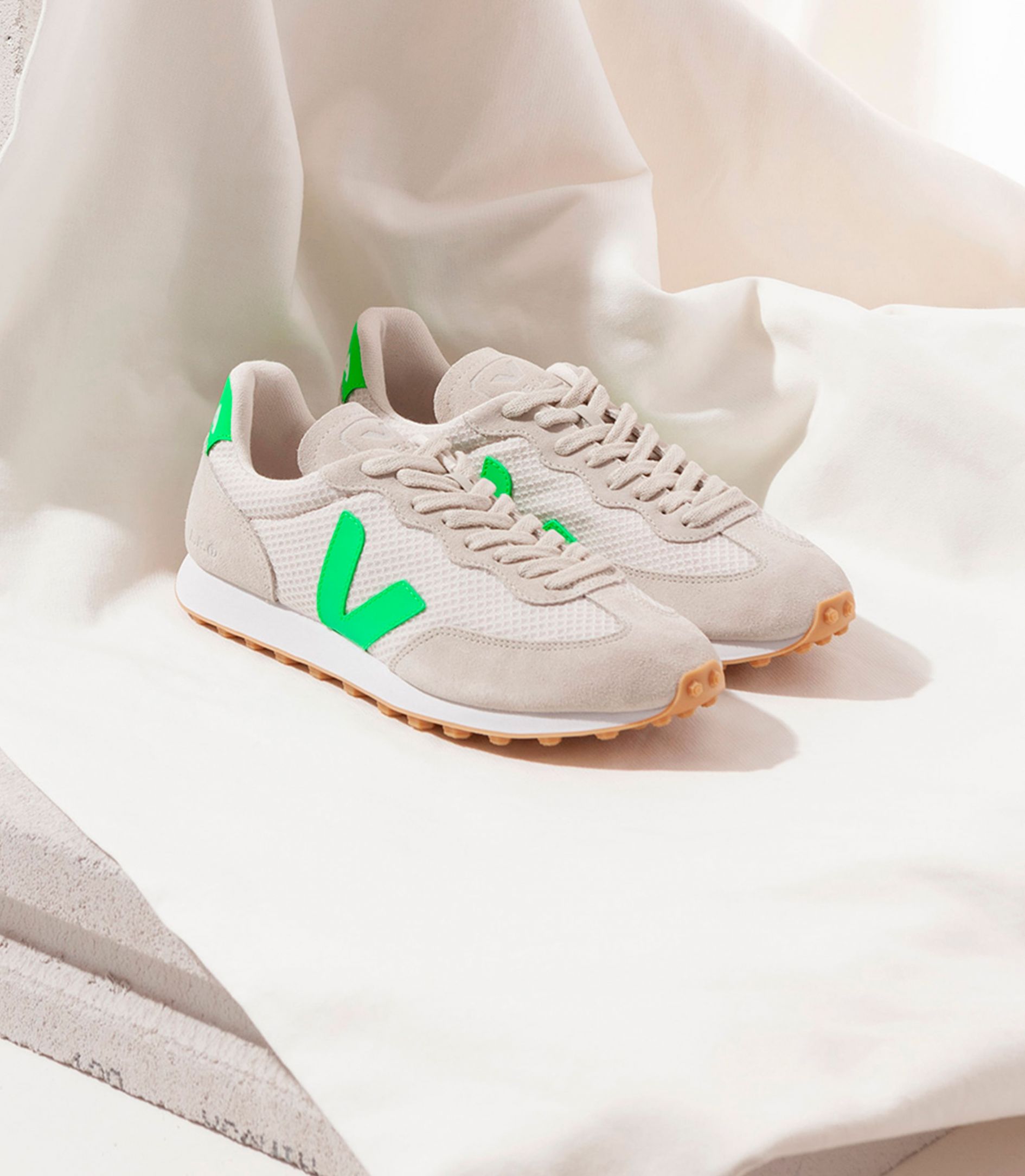 Sapatilhas Veja Rio Branco Hexamesh Gravel Feminino Cinzentas Verdes | IC1980673