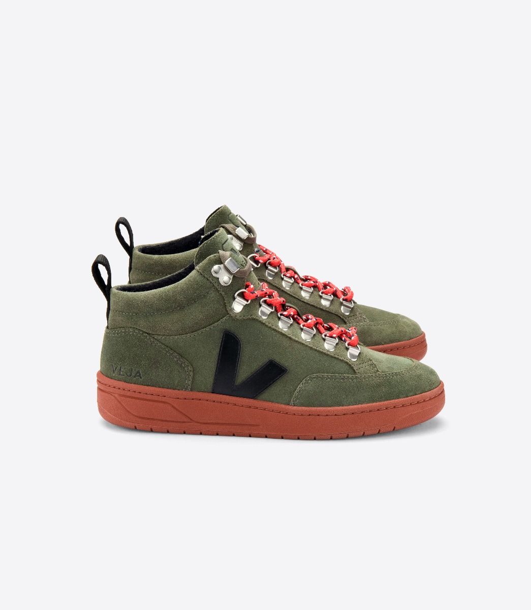 Sapatilhas Veja Roraima Suede Feminino Verde Oliva Pretas | QV5064712