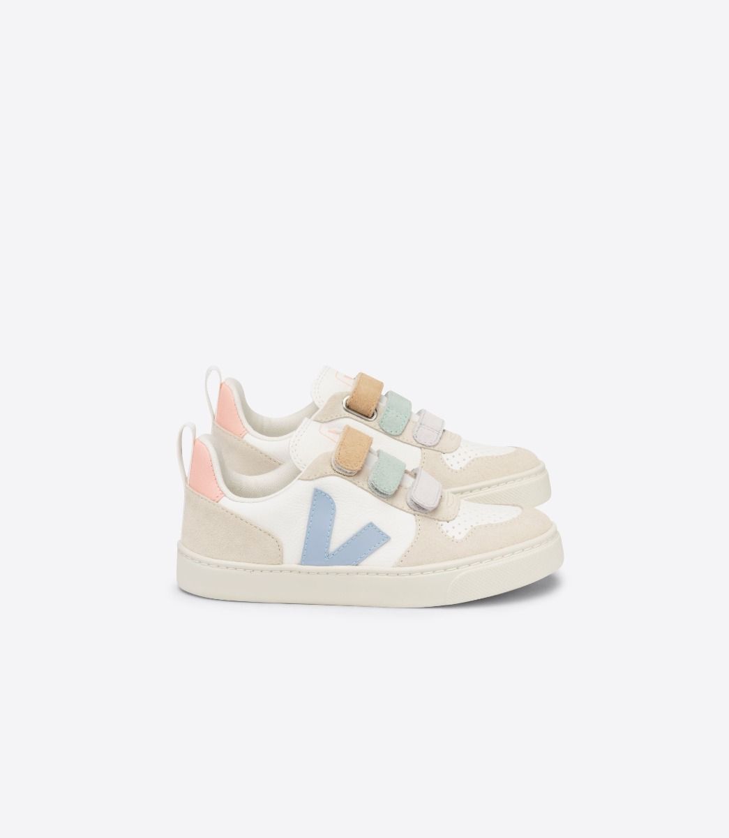 Sapatilhas Veja V-10 Chromefree Criança Multicoloridas Branco Azuis | LU1967380