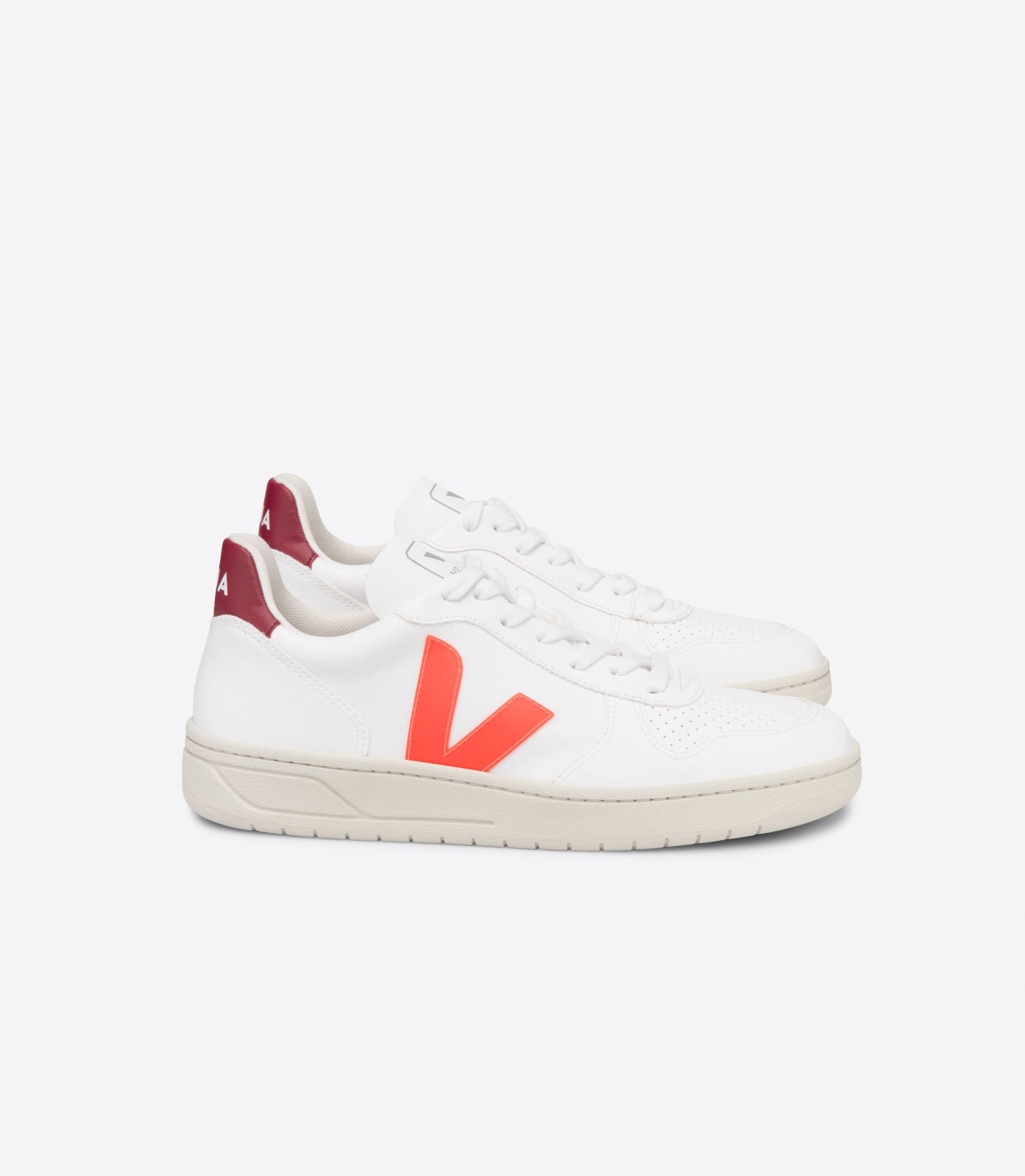 Sapatilhas Veja V-10 Cwl Feminino Branco Laranja Vermelhas | CK2173946