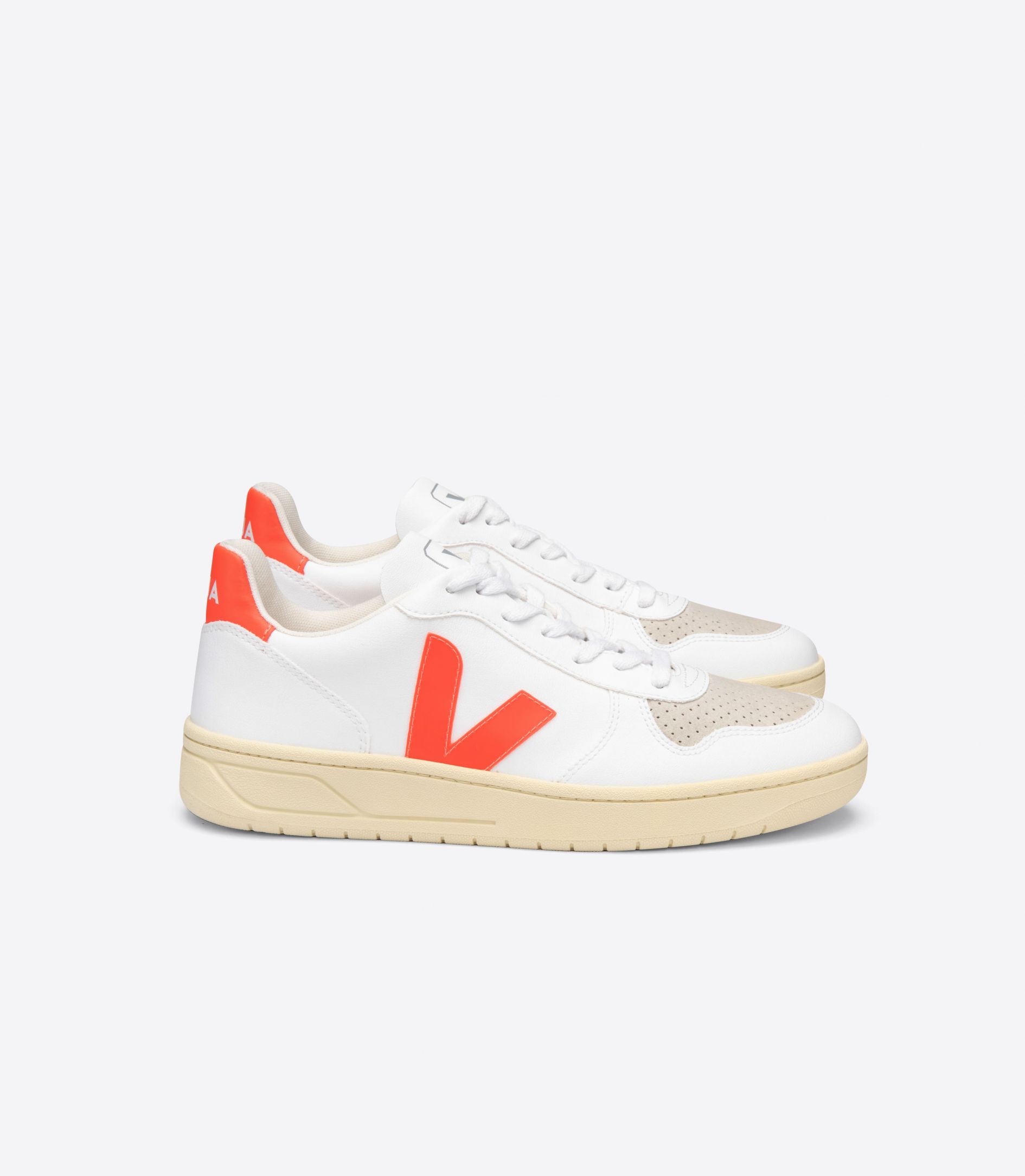 Sapatilhas Veja V-10 Cwl Feminino Branco Laranja | EH6183205