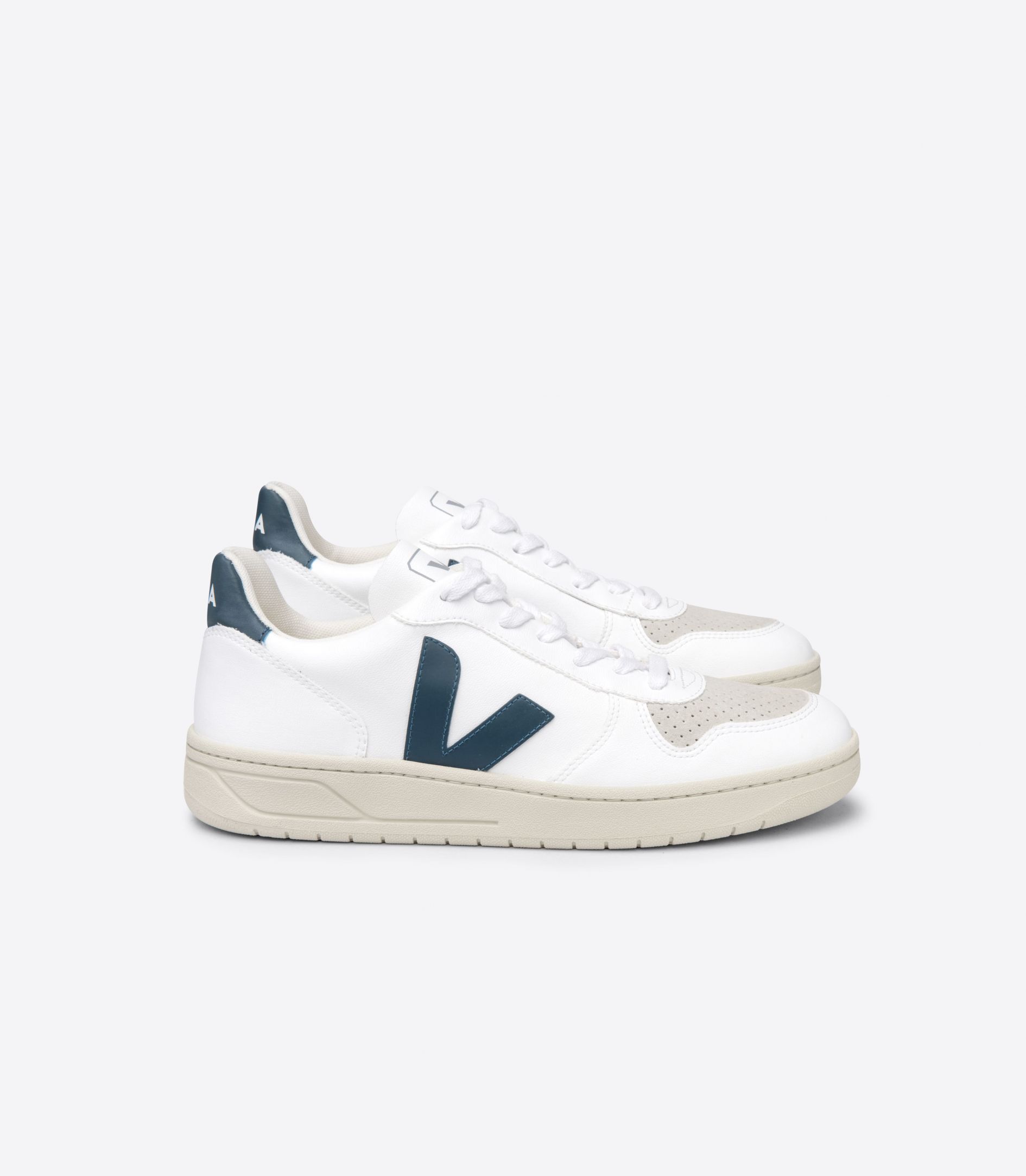 Sapatilhas Veja V-10 Cwl Feminino Branco Azul Marinho | XA0314695